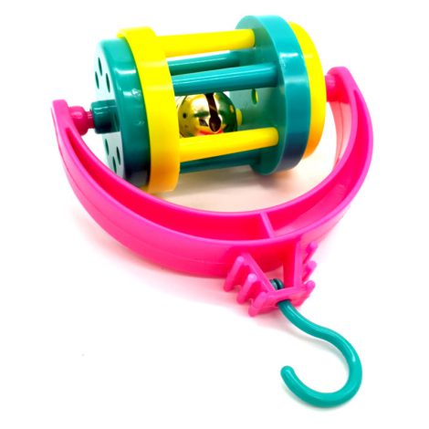 juguete giratorio con cascabel para canarios